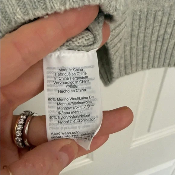 J. Crew Gray and Cream/White Polka Dot Roll Neck Sweater - Picture 9 of 10